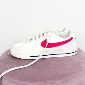 Nike Court Legacy White University Red Sneakers Size 8 Women’s
